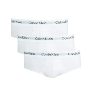 KIT 3 UNDERWEAR BRIEF CLÁSSICA ALGODÃO COM ELASTANO CINTURA BAIXA CUECA CALVIN KLEIN BRANCO