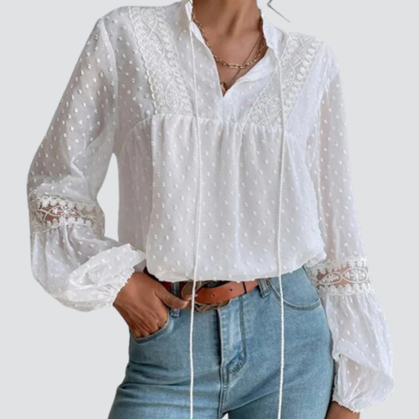 Aella | Blusa de renda decote em V