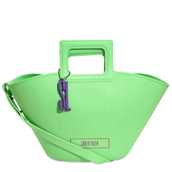 Bolsa Shopper Verde Borracha Alça De Mão - Image 2