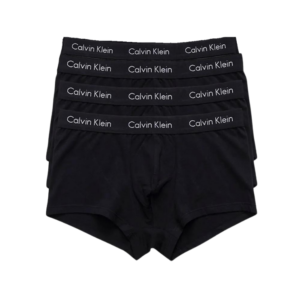 KIT 4 UNDERWEAR TRUNK CLASSIC CINTURA BAIXA COM ELASTANO ELÁSTICO CUECA CALVIN KLEIN PRETO