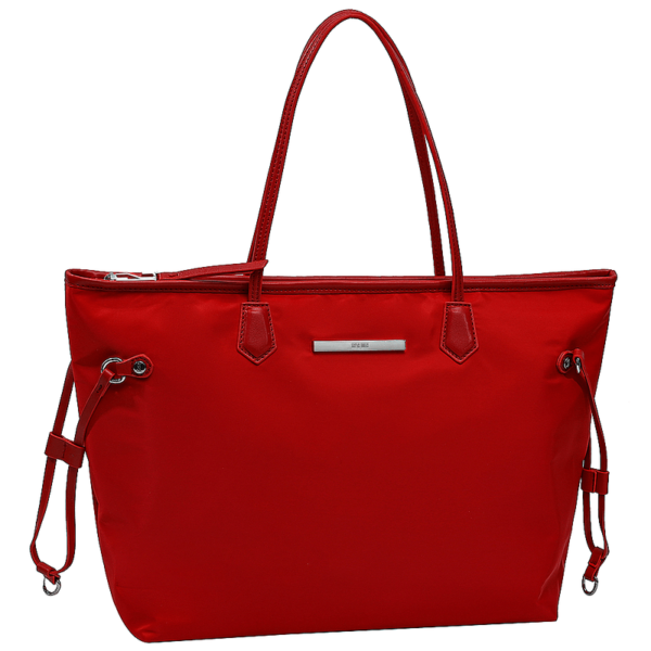 Bolsa Shopper Universitária Com Detalhes Laterais Nylon Vermelho Chilli - Image 3