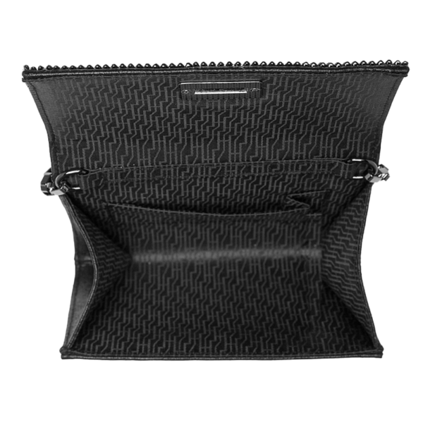 Bolsa Clutch Prata Strass Corrente - Image 8