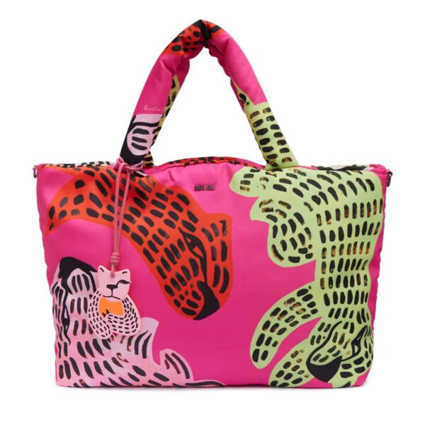 Bolsa Tote Rosa Neon Nylon Grande - Image 10