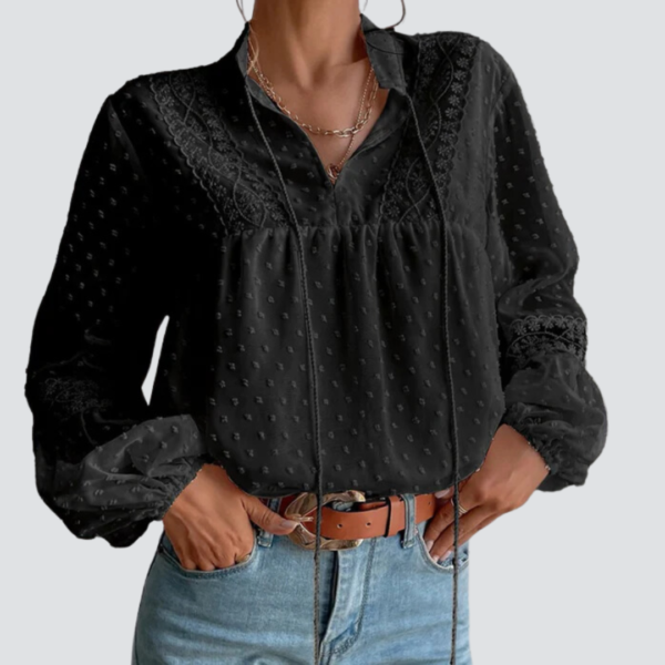 Aella | Blusa de renda decote em V - Image 3