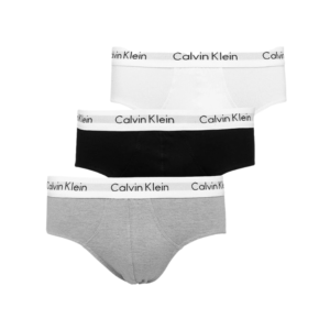 KIT 3 UNDERWEAR BRIEF CLÁSSICA ALGODÃO COM ELASTANO CINTURA BAIXA CUECA CALVIN KLEIN MULTICOLOR