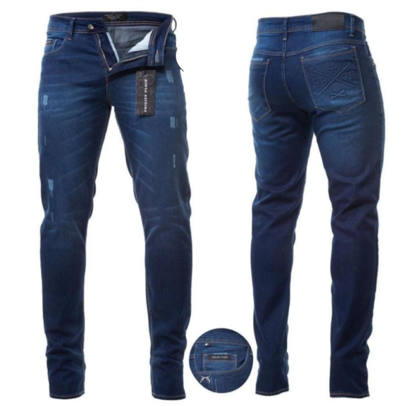 Calça Philipp Plein Masculina Jeans Slim Azul Escuro