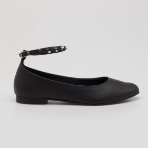 Sapatilha Bico Redondo com Spikes - Preto