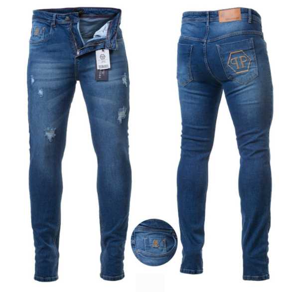 Calça Philipp Plein Masculina Jeans Skinny Azul