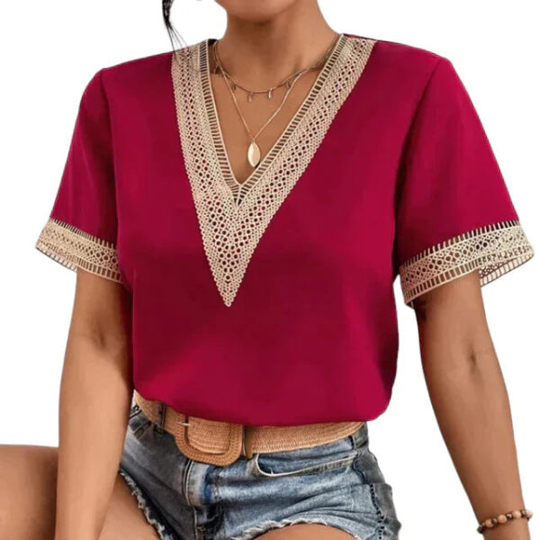 Blusa Feminina Gola V E Manga Curta