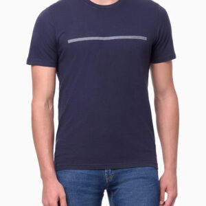 CAMISETA MASCULINA DE ALGODÃO BÁSICA ESTAMPA LOGO PALITO CALVIN KLEIN JEANS AZUL MARINHO