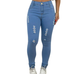 Calça Feminina Jeans Confortável De Algodão