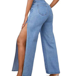 Calça Jeans Feminina Com Fenda Lateral