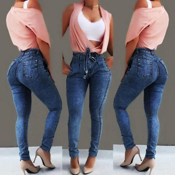 Calça Jeans Femininha Casual Cós Desfiado - Image 3