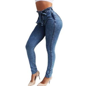 Calça Jeans Femininha Casual Cós Desfiado