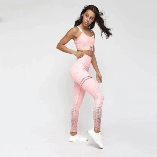 Calça Legging Feminina - Branca E Rosa - Image 3