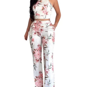 Conjunto Feminino Estampa Floral Cropped E Calça