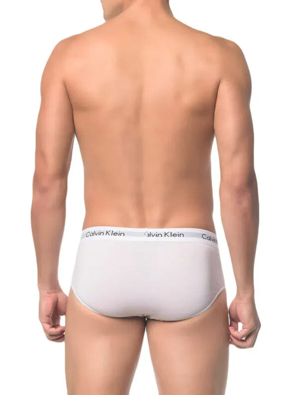 KIT 3 UNDERWEAR BRIEF CLÁSSICA ALGODÃO COM ELASTANO CINTURA BAIXA CUECA CALVIN KLEIN BRANCO - Image 3