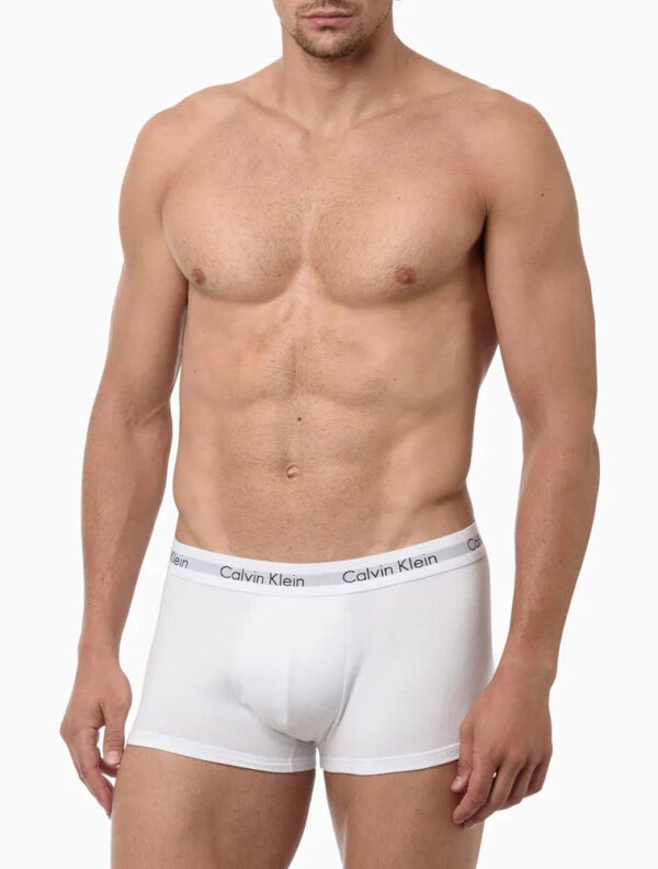 KIT 3 UNDERWEAR LOW RISE TRUNK CLASSIC CINTURA BAIXA COM ELASTANO CUECA CALVIN KLEIN BRANCO - Image 2