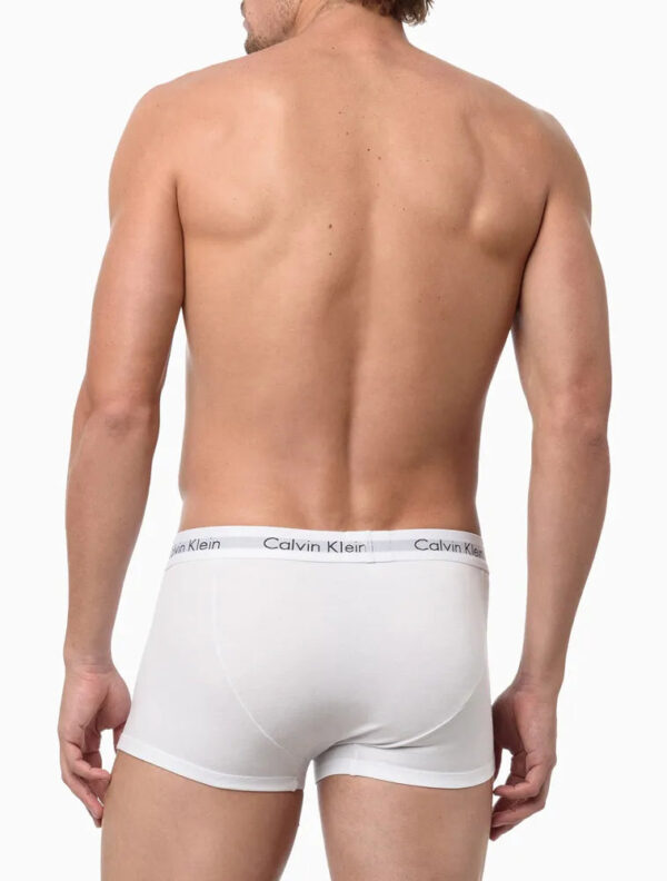 KIT 3 UNDERWEAR LOW RISE TRUNK CLASSIC CINTURA BAIXA COM ELASTANO CUECA CALVIN KLEIN BRANCO - Image 3