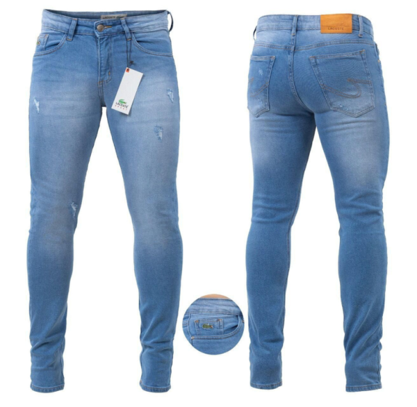 Calça Lacost Masculina Jeans Skinny Azul Claro