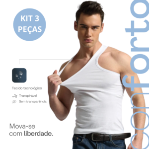 Kit 3 Camisa Regata Masculina