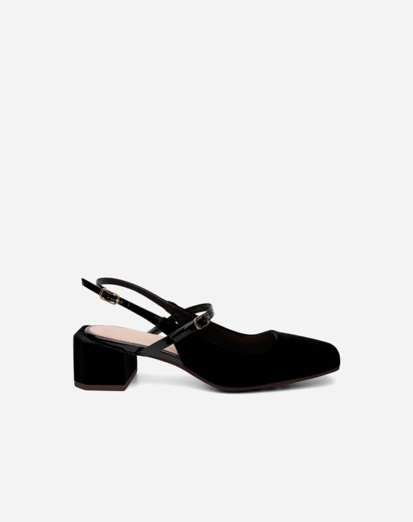 Mule Tiras Duplas - Preto