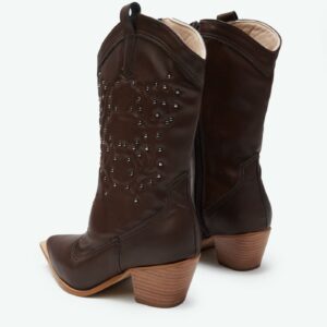 Bota Western Cano Curto Salto Grosso Tac Marrom - MARROM