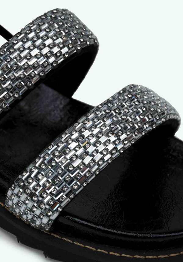 Papete Tiras Strass - Preto - Image 2