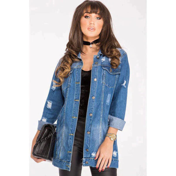 Jaqueta Feminina Jeans Casual Oversized - Image 3