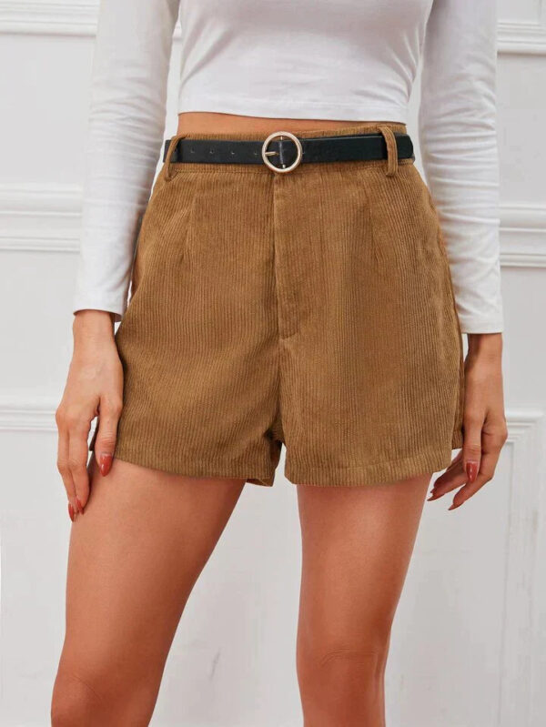 Short Feminino Alfaiataria Corduroi Casual - Image 13