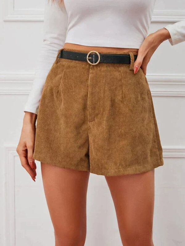 Short Feminino Alfaiataria Corduroi Casual - Image 8