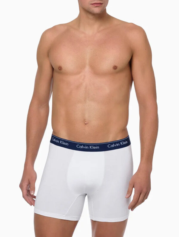 UNDERWEAR BOXER BÁSICA ELÁSTICO COM LOGO CUECA CALVIN KLEIN MARINHO / BRANCO - Image 2