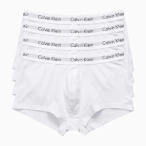 KIT 4 UNDERWEAR TRUNK CLASSIC CINTURA BAIXA COM ELASTANO ELÁSTICO CUECA CALVIN KLEIN BRANCO