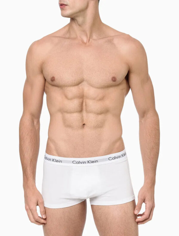 KIT 4 UNDERWEAR TRUNK CLASSIC CINTURA BAIXA COM ELASTANO ELÁSTICO CUECA CALVIN KLEIN BRANCO - Image 2