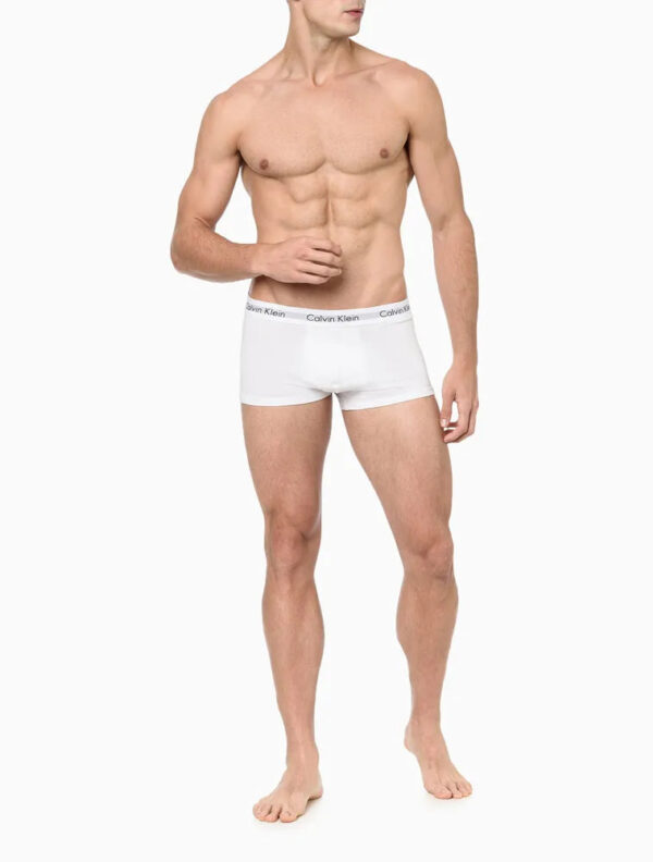 KIT 4 UNDERWEAR TRUNK CLASSIC CINTURA BAIXA COM ELASTANO ELÁSTICO CUECA CALVIN KLEIN BRANCO - Image 3