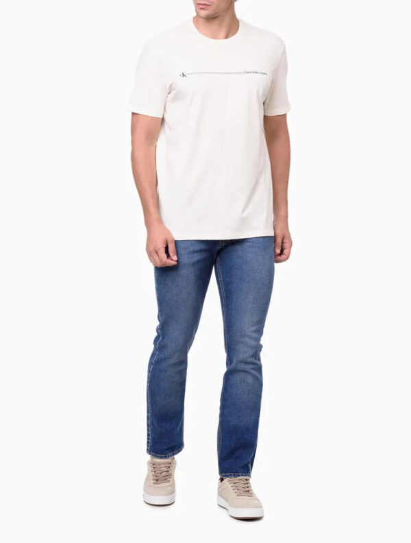 CAMISETA MASCULINA PALITO LOGO CALVIN KLEIN JEANS OFF WHITE - Image 2