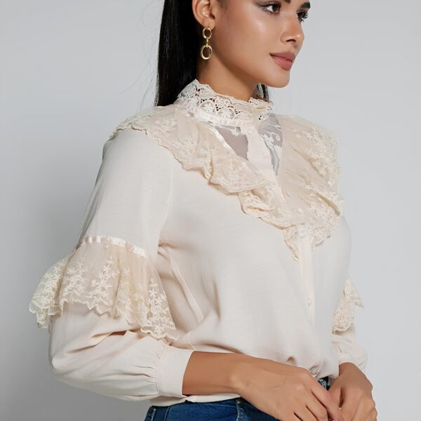 Blusa Feminina de Renda com Babados