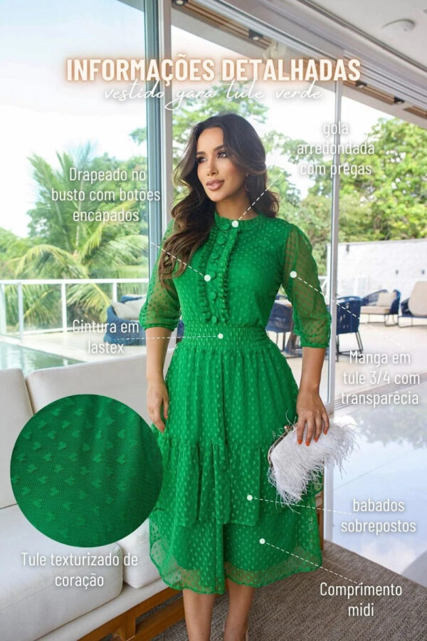 Vestido Yara Tule Verde - Image 2