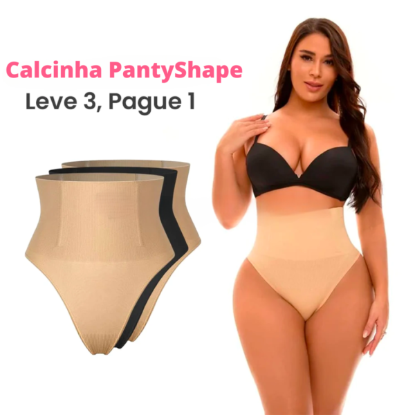 Calcinha PantyShape™ - Calcinha Modeladora Fio Dental com Barbatanas que Não Enrolam (Kit 3 Unidades)