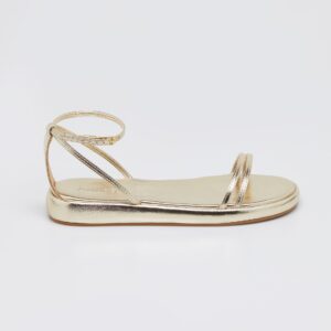 Sandália Flatform Sola Arredondada - Dourado Claro